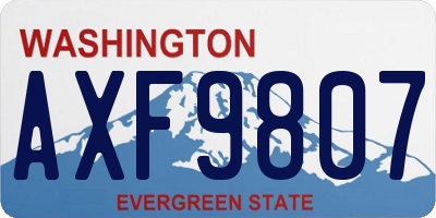 WA license plate AXF9807
