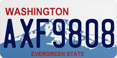 WA license plate AXF9808