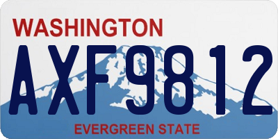 WA license plate AXF9812