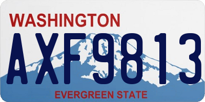 WA license plate AXF9813