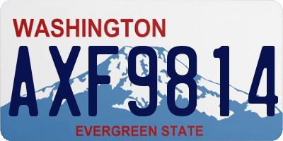 WA license plate AXF9814
