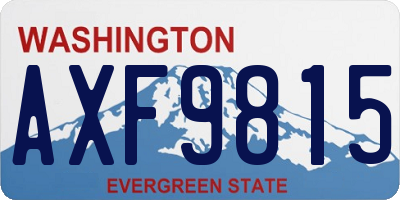 WA license plate AXF9815