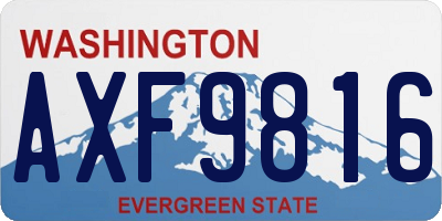 WA license plate AXF9816