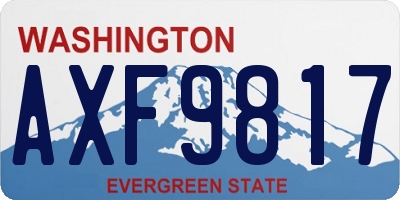 WA license plate AXF9817