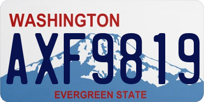 WA license plate AXF9819