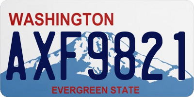 WA license plate AXF9821