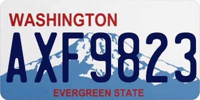 WA license plate AXF9823