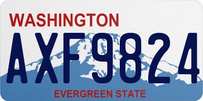 WA license plate AXF9824