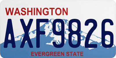 WA license plate AXF9826