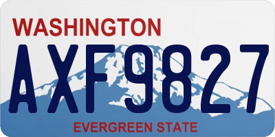 WA license plate AXF9827