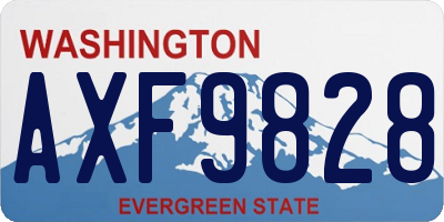 WA license plate AXF9828