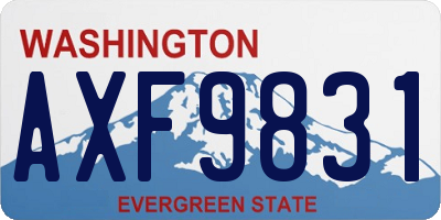 WA license plate AXF9831