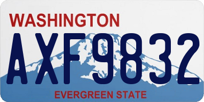 WA license plate AXF9832