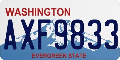 WA license plate AXF9833