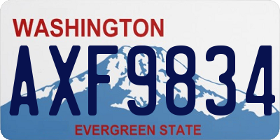 WA license plate AXF9834