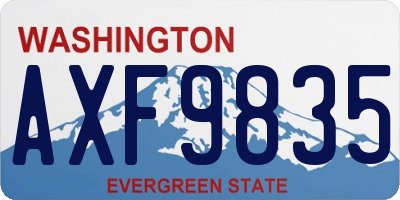 WA license plate AXF9835