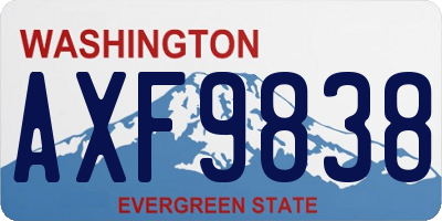 WA license plate AXF9838