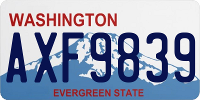 WA license plate AXF9839