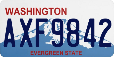 WA license plate AXF9842