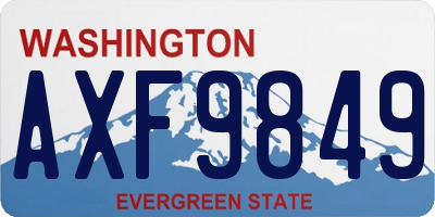 WA license plate AXF9849