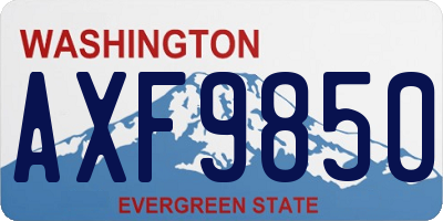 WA license plate AXF9850