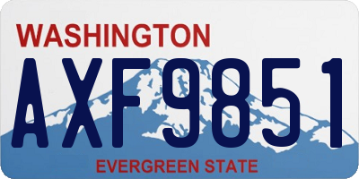 WA license plate AXF9851