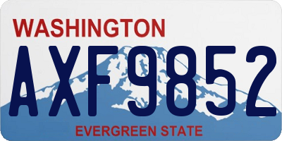 WA license plate AXF9852