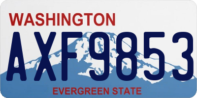 WA license plate AXF9853