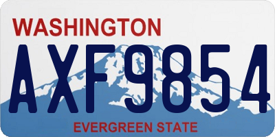 WA license plate AXF9854