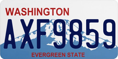WA license plate AXF9859