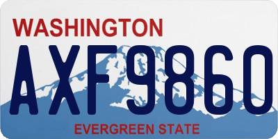 WA license plate AXF9860