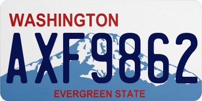 WA license plate AXF9862