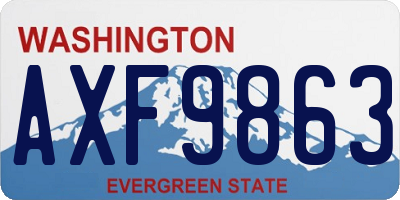 WA license plate AXF9863
