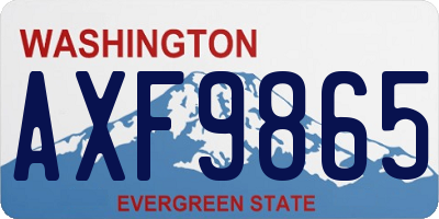WA license plate AXF9865