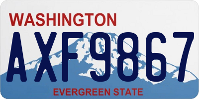 WA license plate AXF9867