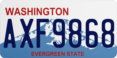 WA license plate AXF9868