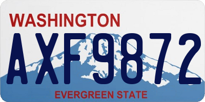 WA license plate AXF9872