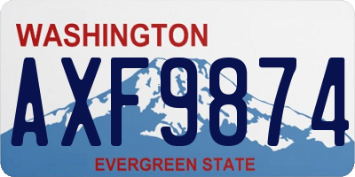 WA license plate AXF9874