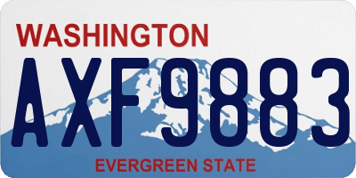 WA license plate AXF9883