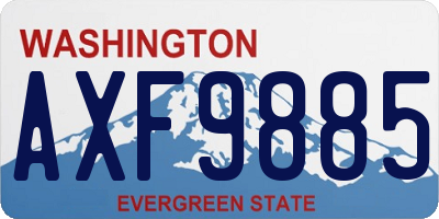 WA license plate AXF9885