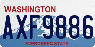 WA license plate AXF9886