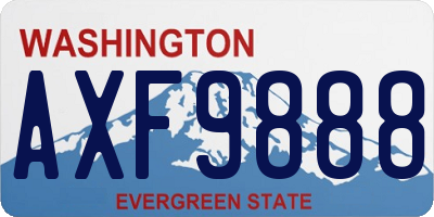 WA license plate AXF9888