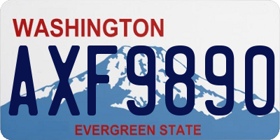WA license plate AXF9890
