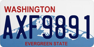 WA license plate AXF9891