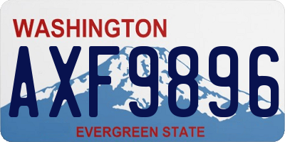 WA license plate AXF9896