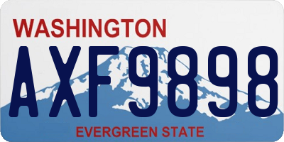 WA license plate AXF9898