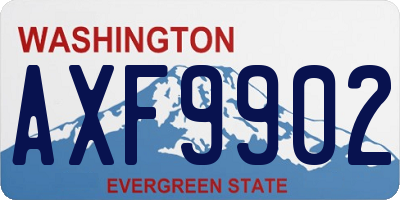 WA license plate AXF9902