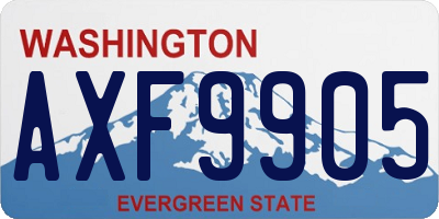 WA license plate AXF9905