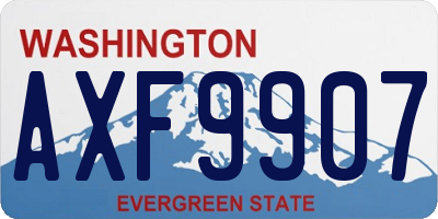 WA license plate AXF9907