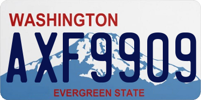 WA license plate AXF9909